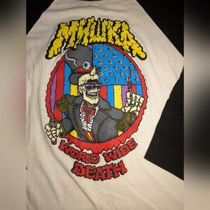 Mishka Black and White Graphic Raglan 3/4 Shirt Size 2XL